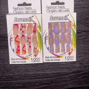 Vibrant Pink and Purple Press-On Nail Set